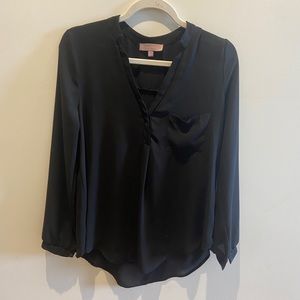 Harper black v neck blouse